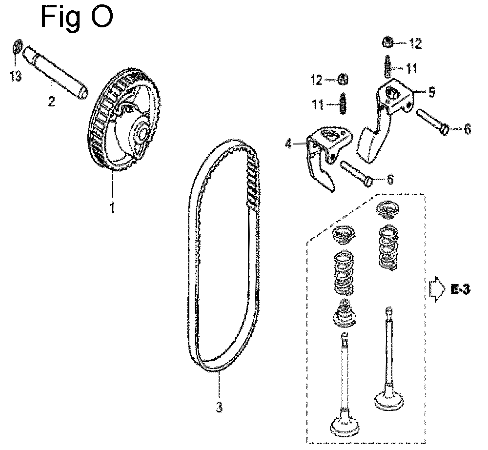 Fig-15 Diagram and Parts List for GC160A Type VXE9 Honda Engine