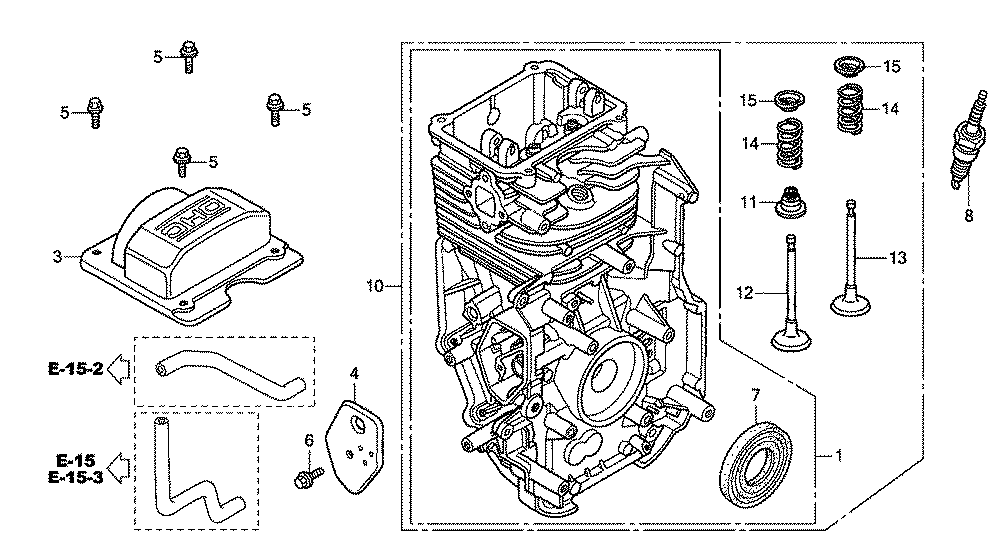 Fig-0 Diagram and Parts List for GC160A Type QEAF Honda Engine