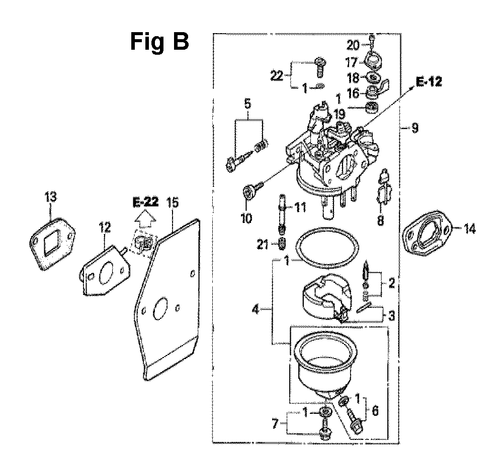 Fig-7 Diagram and Parts List for GXV160UA1 Type A12 Honda Engine