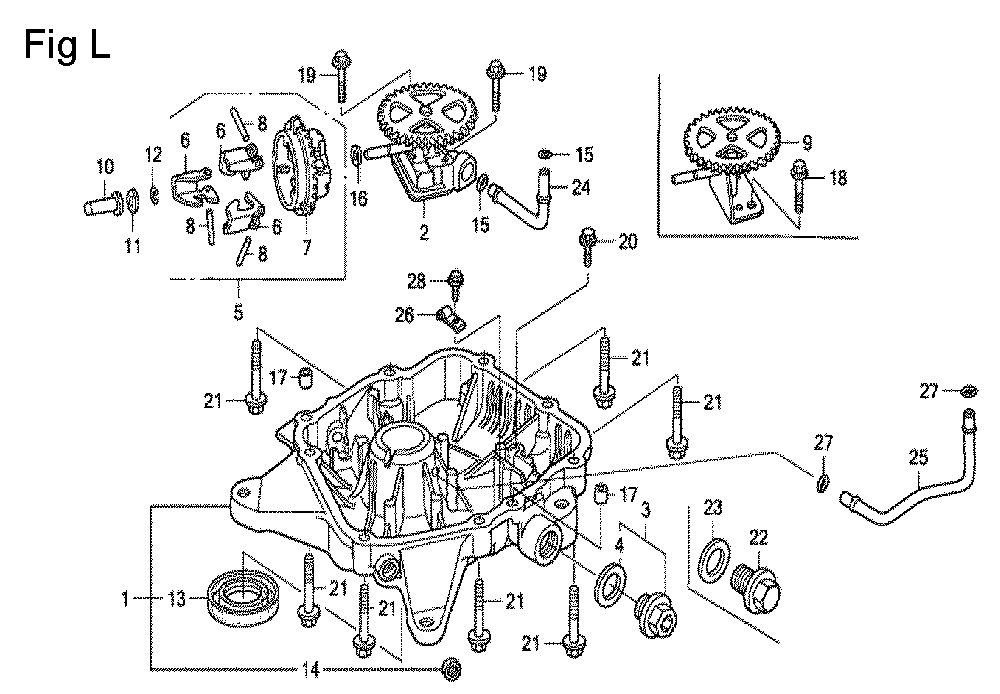 Fig-12 Diagram and Parts List for GCV530 Type QEA1 Honda Engine