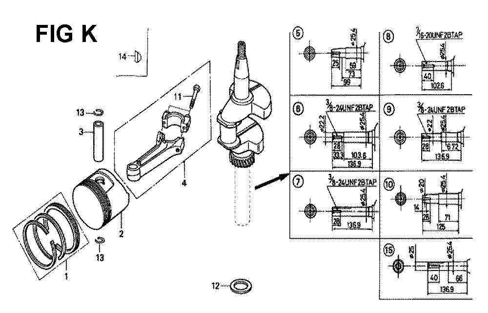 Fig-1 Diagram and Parts List for GXV160 Type N4 Honda Engine