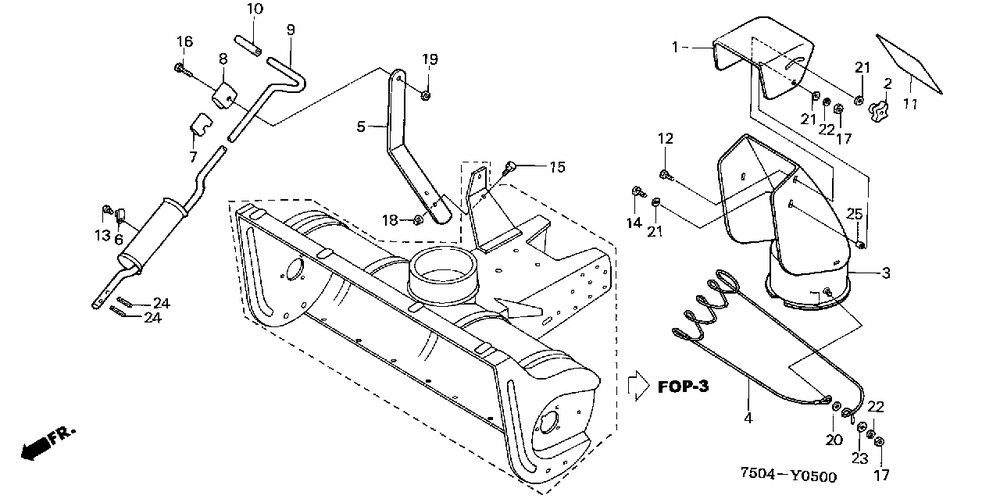 Chuter (Ht3810st) Diagram and Parts List for HT3810 Type  ST Honda Lawn Tractor Accessories
