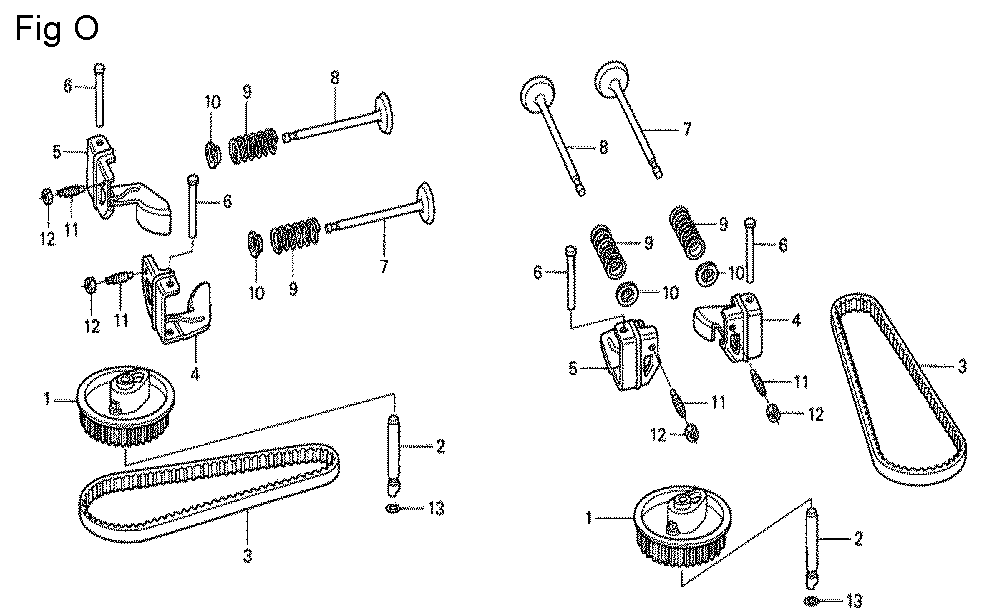 Fig-15 Diagram and Parts List for GCV530 Type EXA1 Honda Engine