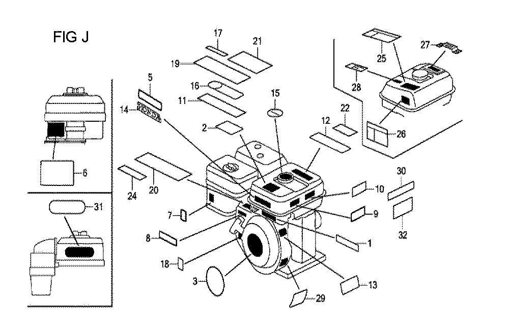 Fig-10 Diagram and Parts List for GX120T1 Type VPM4 Honda Engine