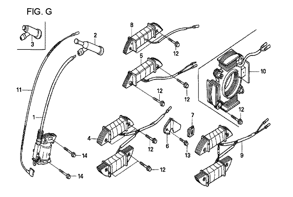 Fig-4 Diagram and Parts List for GX160U1 Type TCS2 Honda Engine