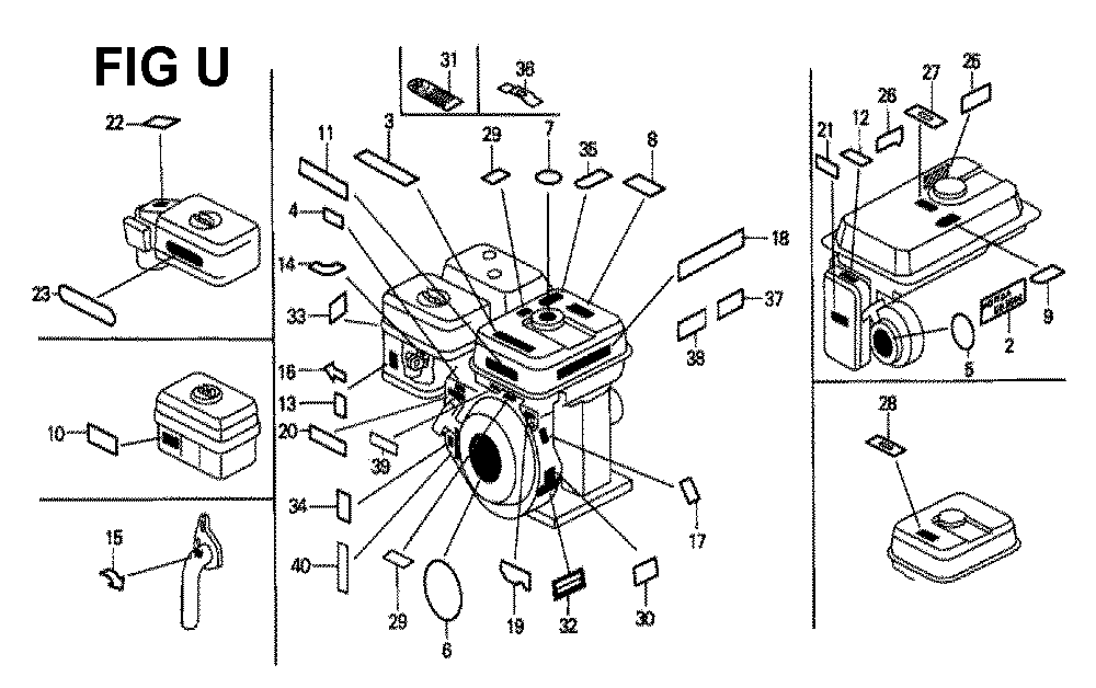 Fig-21 Diagram and Parts List for GX160K1 Type H1 Honda Engine