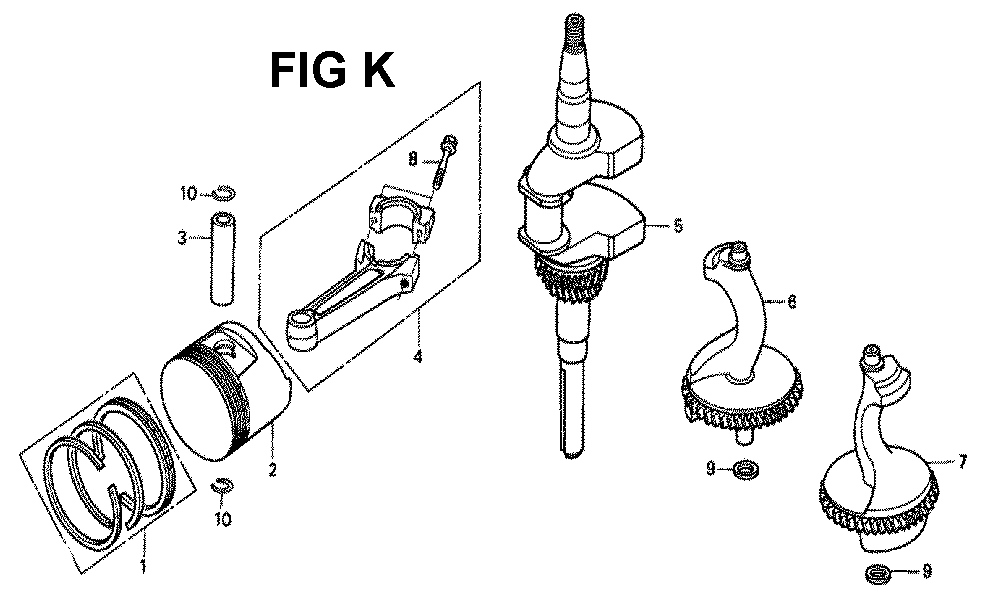 Fig-4 Diagram and Parts List for GXV340K2 Type DP2 Honda Engine