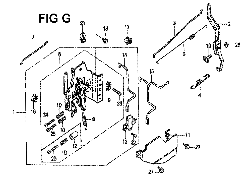 Fig-2 Diagram and Parts List for GXV160K1 Type N1M Honda Engine