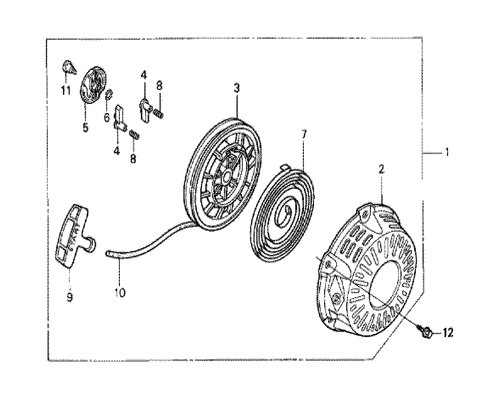 Fig-0 Diagram and Parts List for GX120K1 (SSX2)(43-9099999) Honda Engine