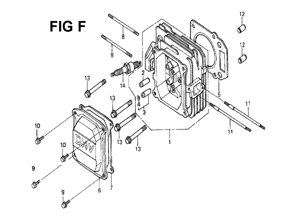 Fig-3 Diagram and Parts List for GXV160K1 Type N1 Honda Engine