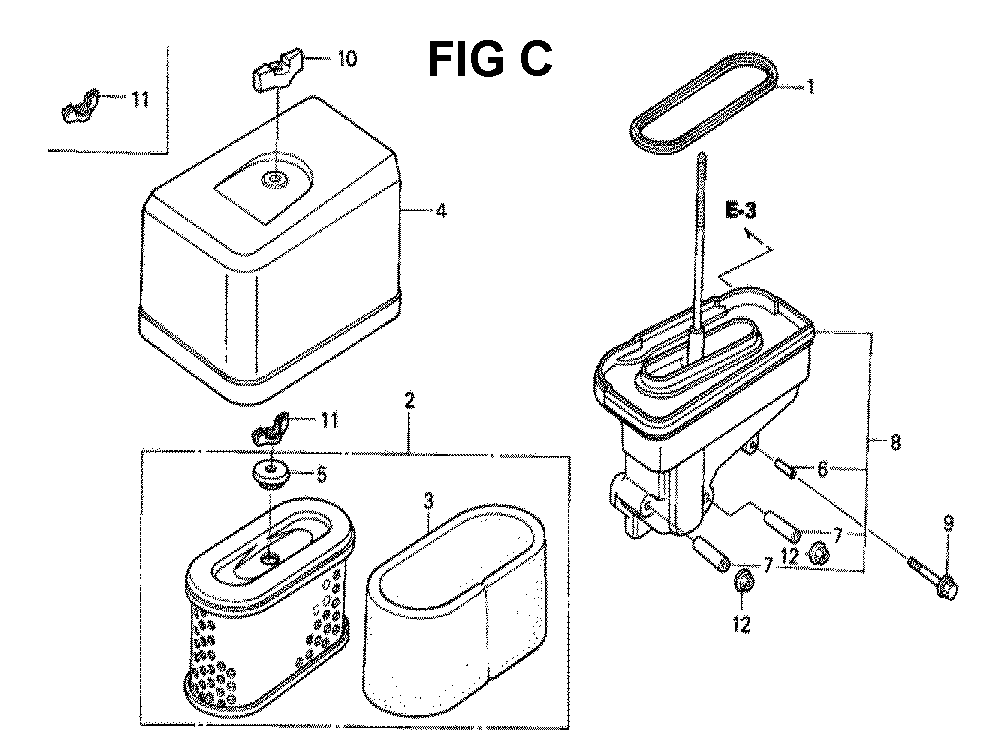 Fig-2 Diagram and Parts List for GXV340K2 Type DAP2 Honda Engine
