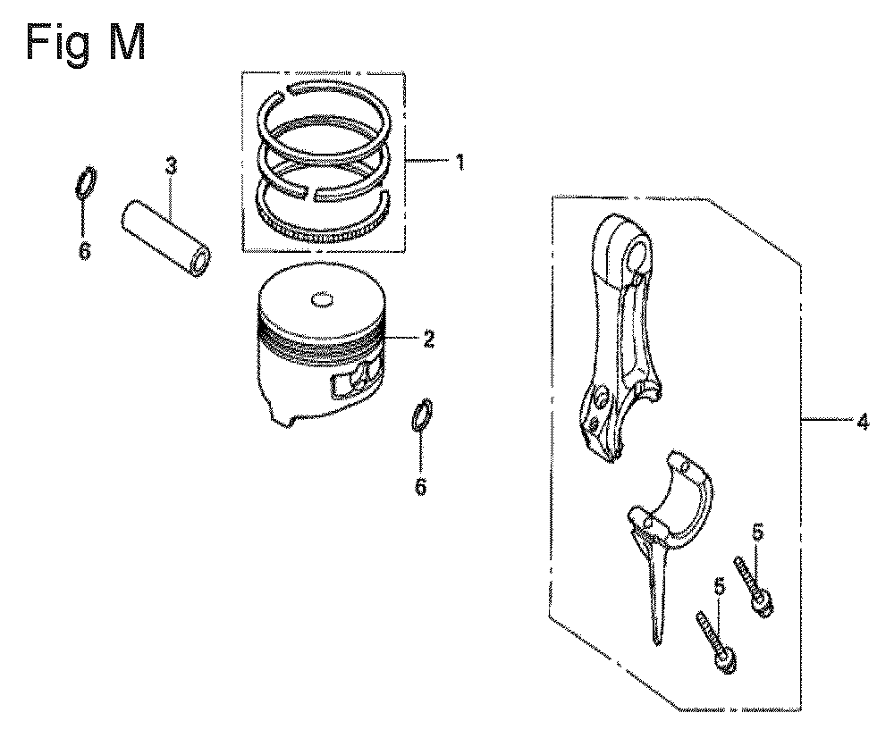 Fig-13 Diagram and Parts List for GX100U Type QBE Honda Engine