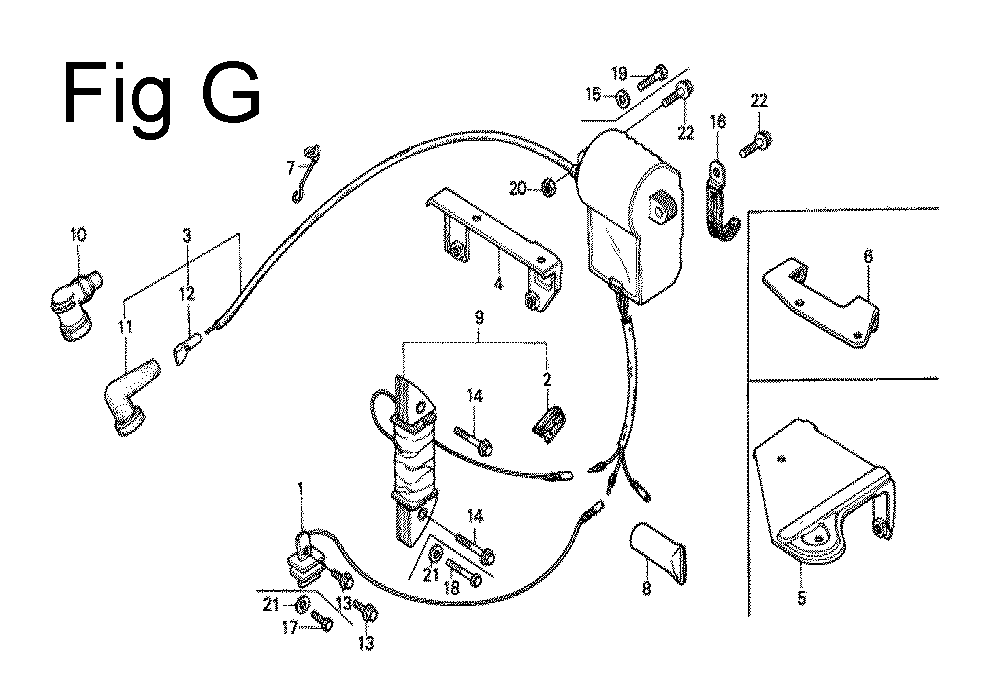 Fig-7 Diagram and Parts List for G100 Type MR Honda Engine