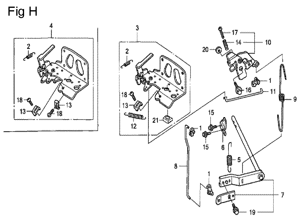 Fig-8 Diagram and Parts List for GCV530 Type QEA1 Honda Engine