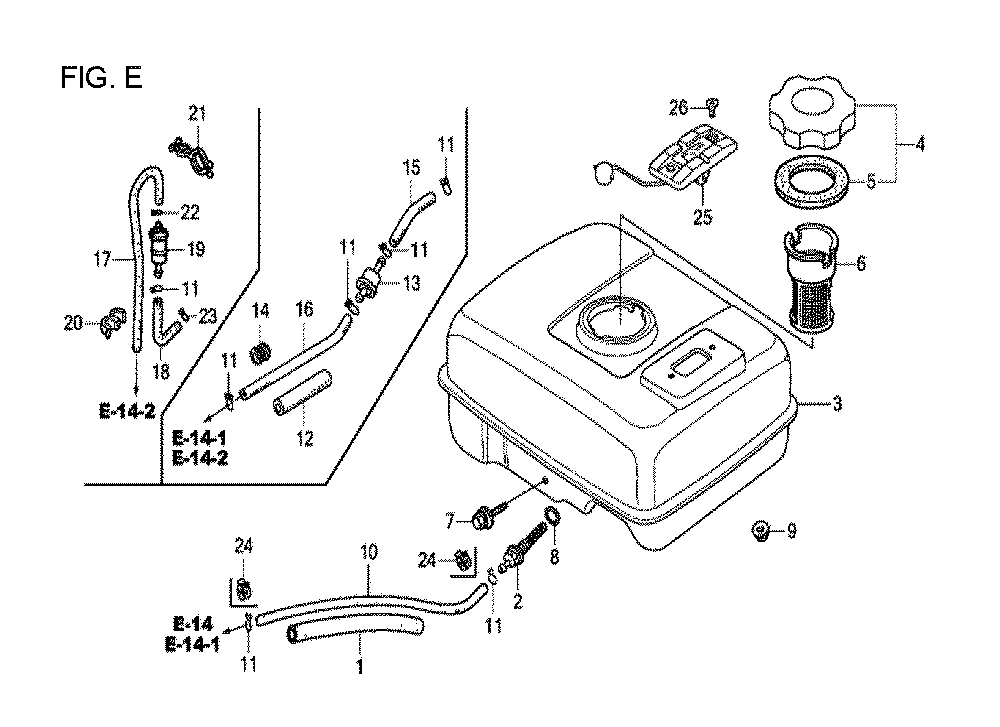 Fig-5 Diagram and Parts List for GX120T1 Type QXS2 Honda Engine