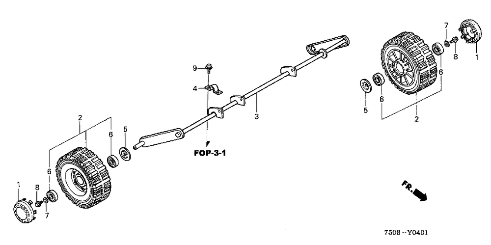 Deck Wheel (Cd4213) Diagram and Parts List for CD4213 (Type  A)(RAF-0000001 - 9999999) Honda Lawn Tractor Accessories