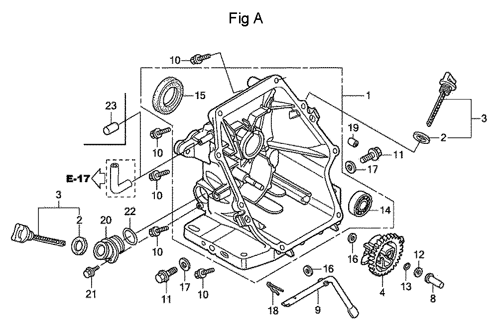 Fig-1 Diagram and Parts List for GC160A Type QED Honda Engine