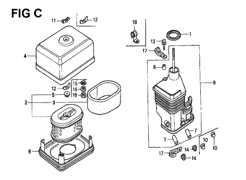 Fig-3 Diagram and Parts List for GX120K1 Type SJD2 Honda Engine