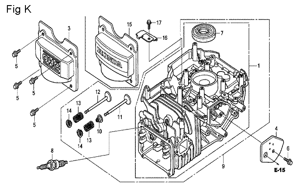 Fig-11 Diagram and Parts List for GCV160A Type S3H Honda Engine