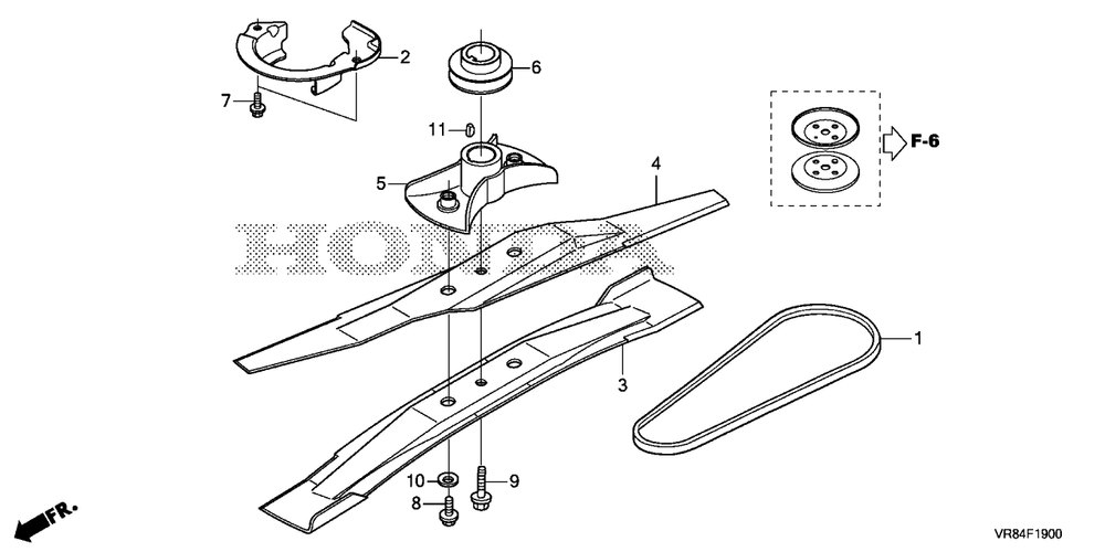 Rotary Blade (1) Diagram and Parts List for HRN216 (Type  VLAA)(MANA-1000001 - 9999999) Honda Lawn Mower