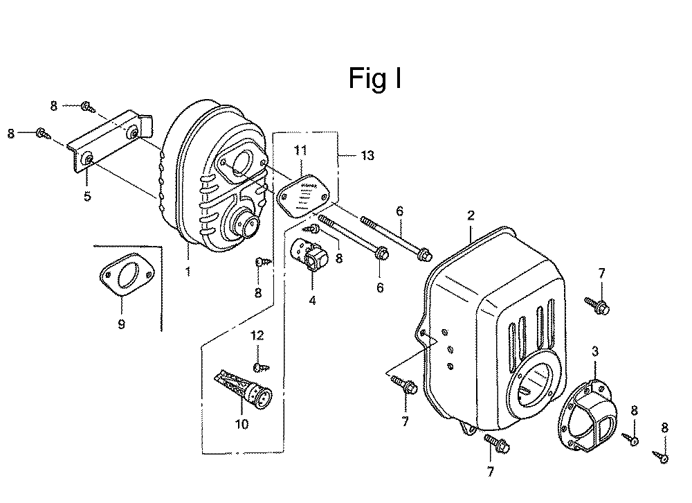 Fig-9 Diagram and Parts List for GC160 Type QHA1 Honda Engine