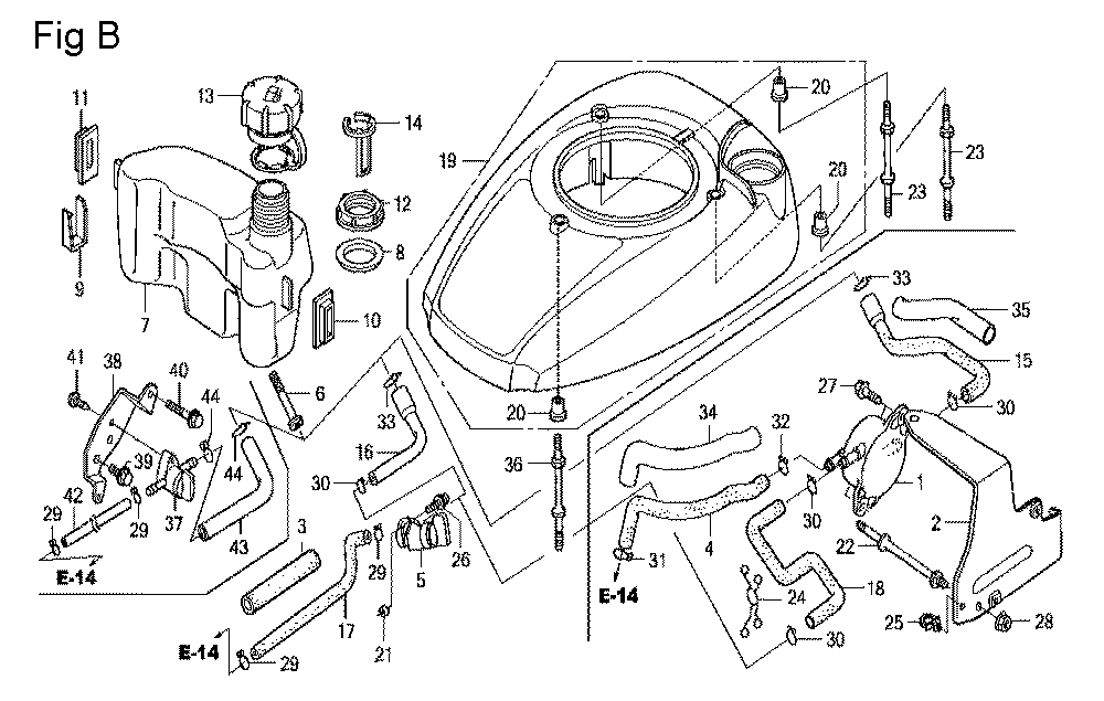 Fig-2 Diagram and Parts List for GCV160LA Type N1A Honda Engine