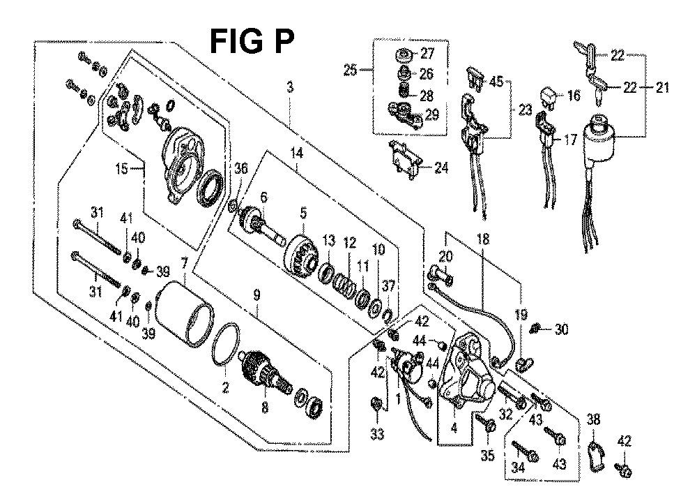 Fig-19 Diagram and Parts List for GX160K1 Type H1 Honda Engine