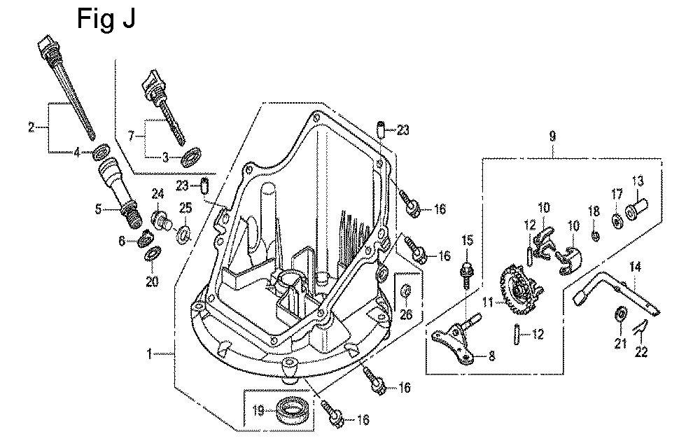 Fig-10 Diagram and Parts List for GCV160A Type A1A Honda Engine