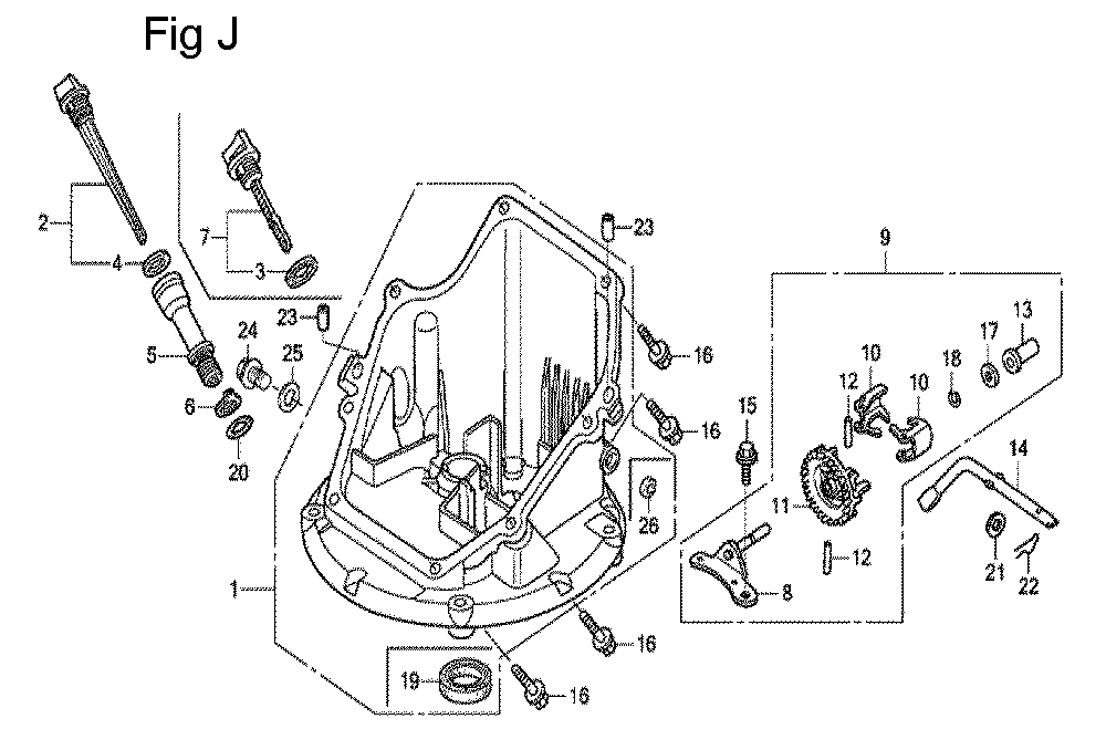Fig-10 Diagram and Parts List for GCV160A Type A3A Honda Engine