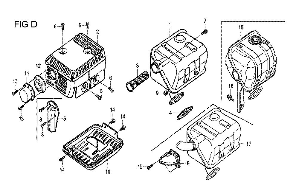 Fig-4 Diagram and Parts List for GX120T1 Type QX26 Honda Engine
