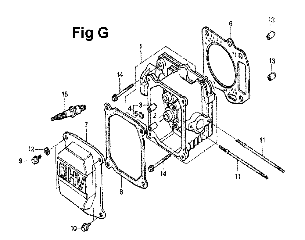 Fig-3 Diagram and Parts List for GXV120 Type N2TA Honda Engine