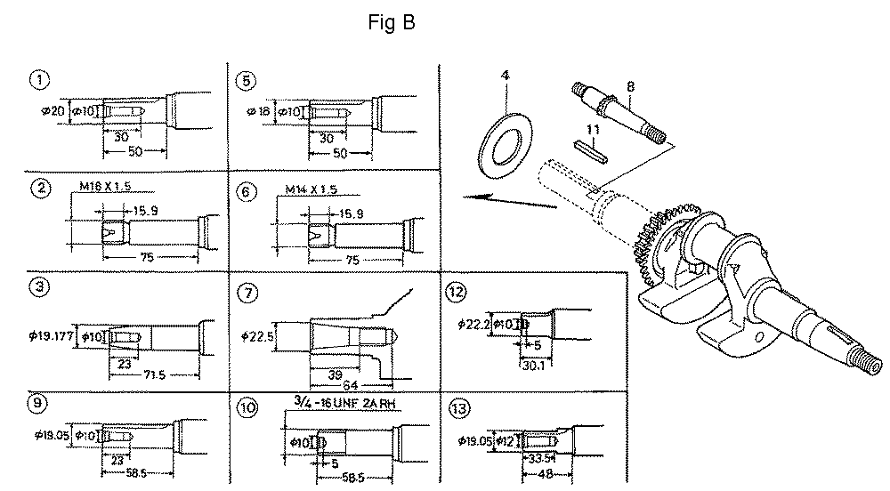 Fig-2 Diagram and Parts List for GC160A Type QEAF Honda Engine