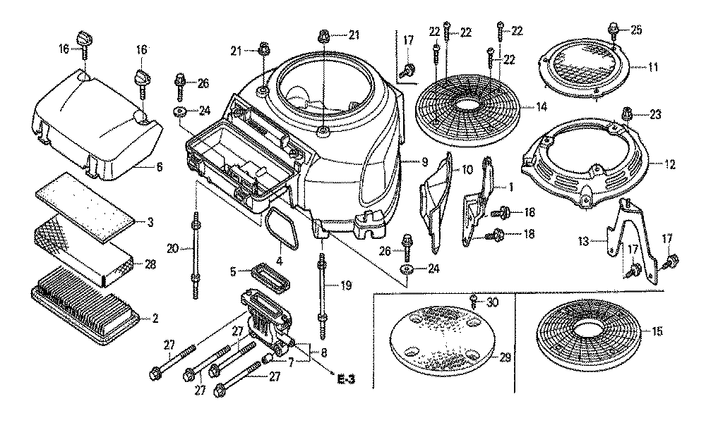 Fig-0 Diagram and Parts List for GXV530 Type PXA1 Honda Engine