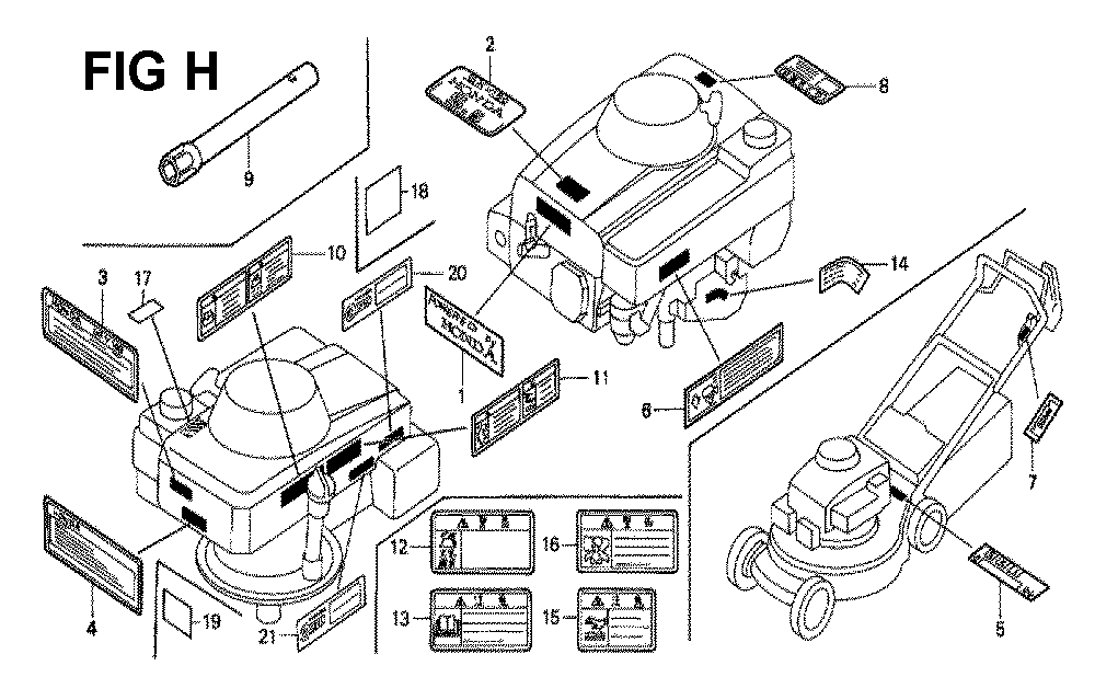 Fig-3 Diagram and Parts List for GXV160K1 Type N65 Honda Engine
