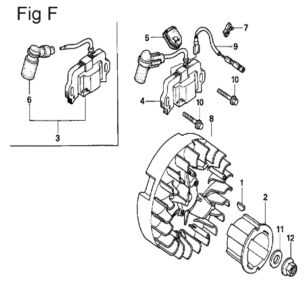 Fig-6 Diagram and Parts List for GX100U Type VEG Honda Engine