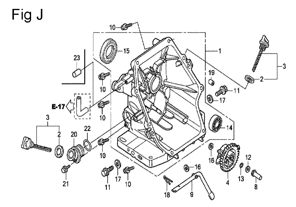 Fig-10 Diagram and Parts List for GC160 Type QFC Honda Engine