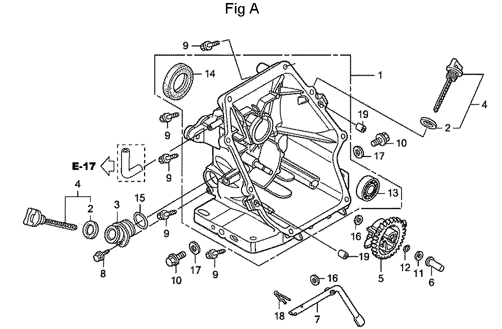 Fig-1 Diagram and Parts List for GC160LA Type QHA1 Honda Engine