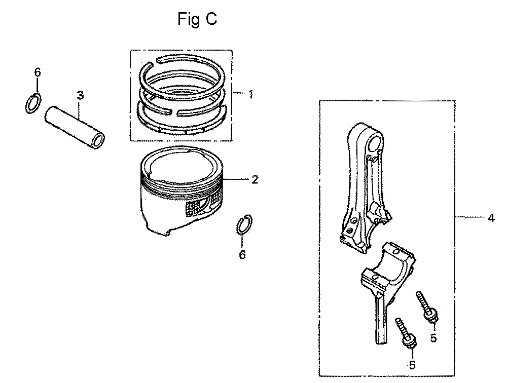 Fig-3 Diagram and Parts List for GC160A Type QHA2 Honda Engine