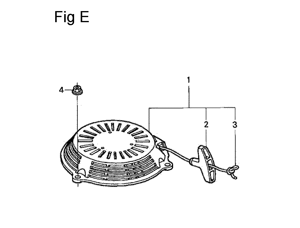 Fig-5 Diagram and Parts List for GSV190A Type N5AF Honda Engine