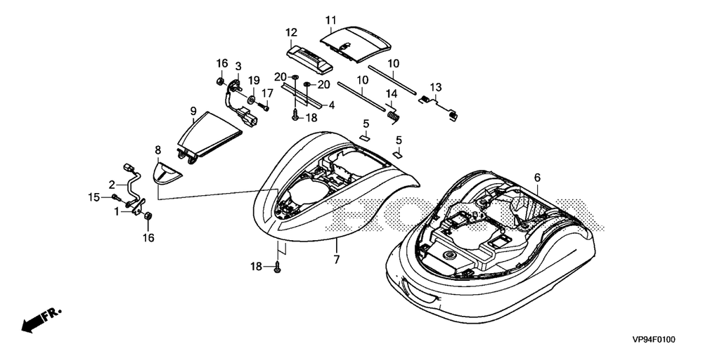 Cover Diagram and Parts List for HRM3000K1 (Type  A)(MBFF-1000001 - 9999999) Honda Lawn Mower