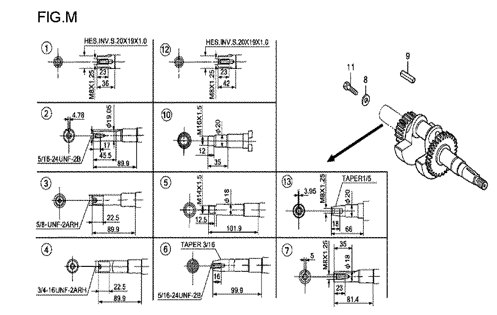 Fig-13 Diagram and Parts List for GX120T1 Type SD16 Honda Engine
