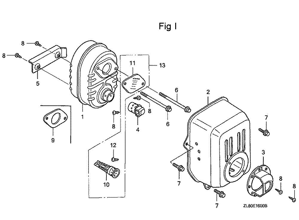 Fig-9 Diagram and Parts List for GC160 Type VXA Honda Engine