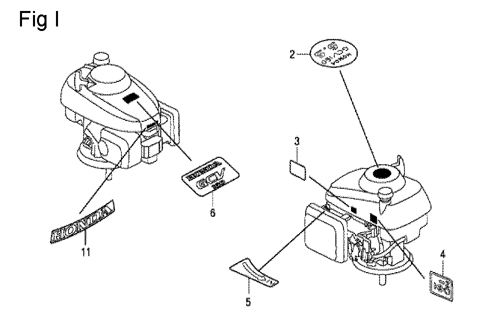 Fig-9 Diagram and Parts List for GCV160LA Type S1A Honda Engine