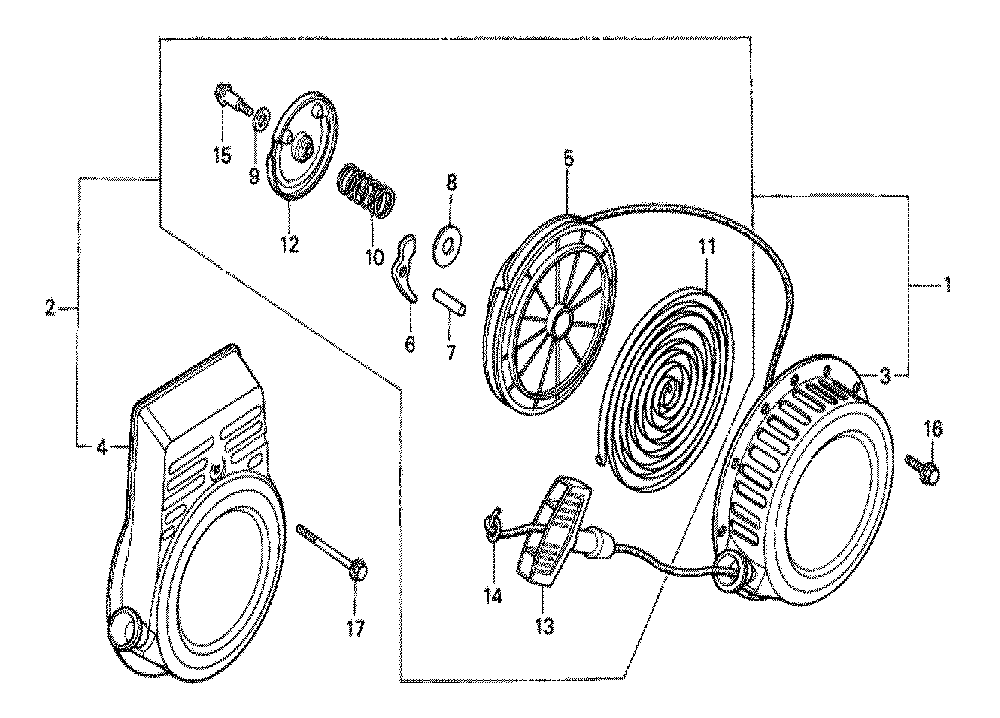 Fig-0 Diagram and Parts List for G100K1 Type WJ Honda Engine