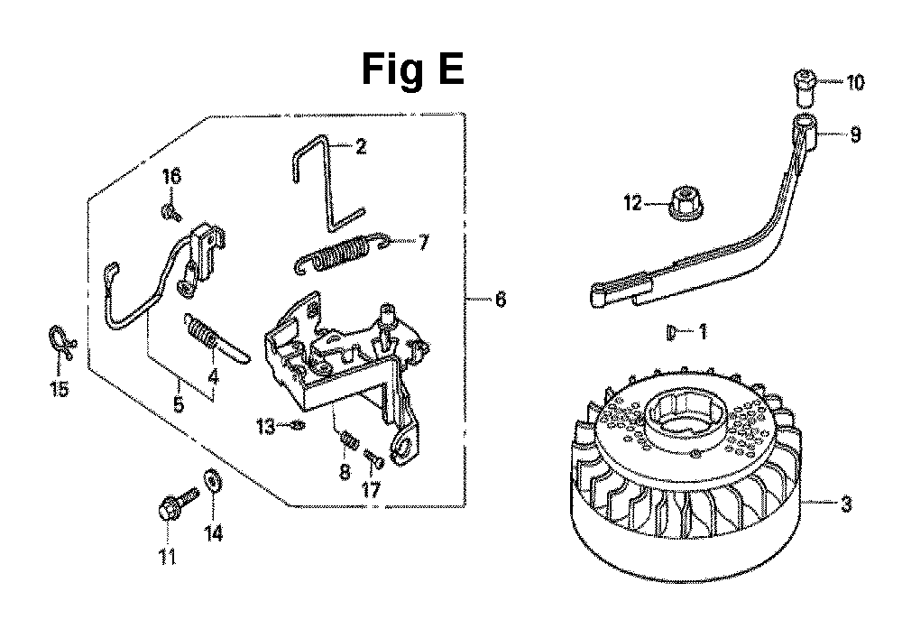 Fig-6 Diagram and Parts List for GXV160UA1 Type N12 Honda Engine