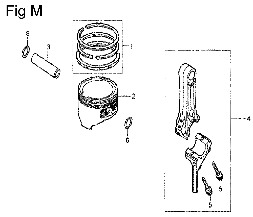 Fig-13 Diagram and Parts List for GC135 Type QHEB Honda Engine
