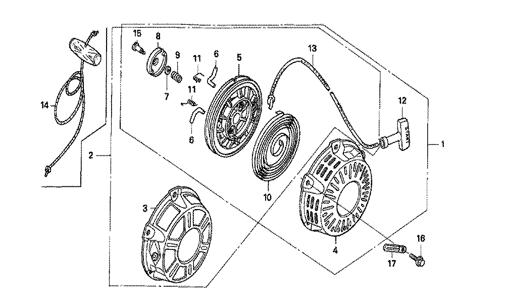 Fig-0 Diagram and Parts List for GX160K1 Type VS17 Honda Engine