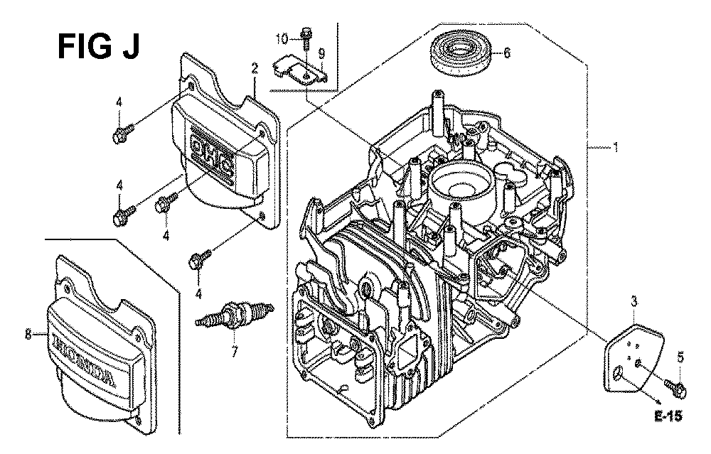 Fig-10 Diagram and Parts List for GCV190LA Type SBA Honda Engine