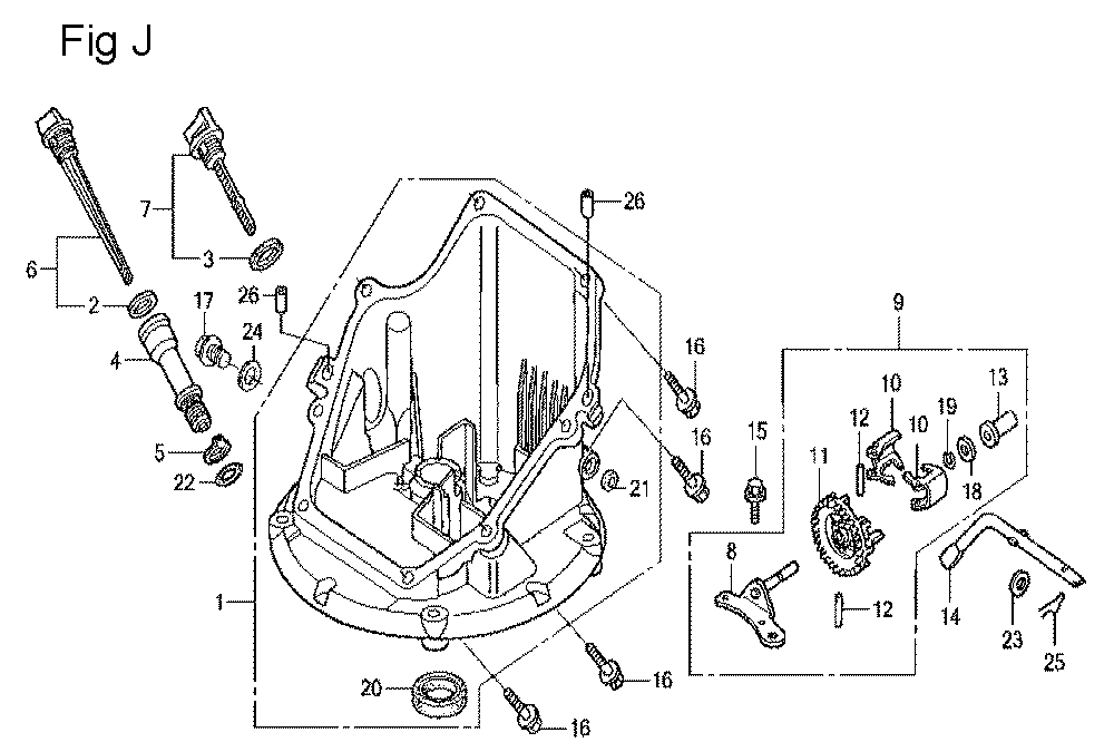 Fig-10 Diagram and Parts List for GCV160LA Type A1A Honda Engine