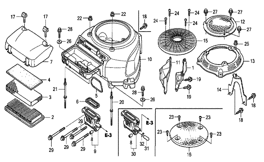 Fig-0 Diagram and Parts List for GCV530U Type AEE1 Honda Engine